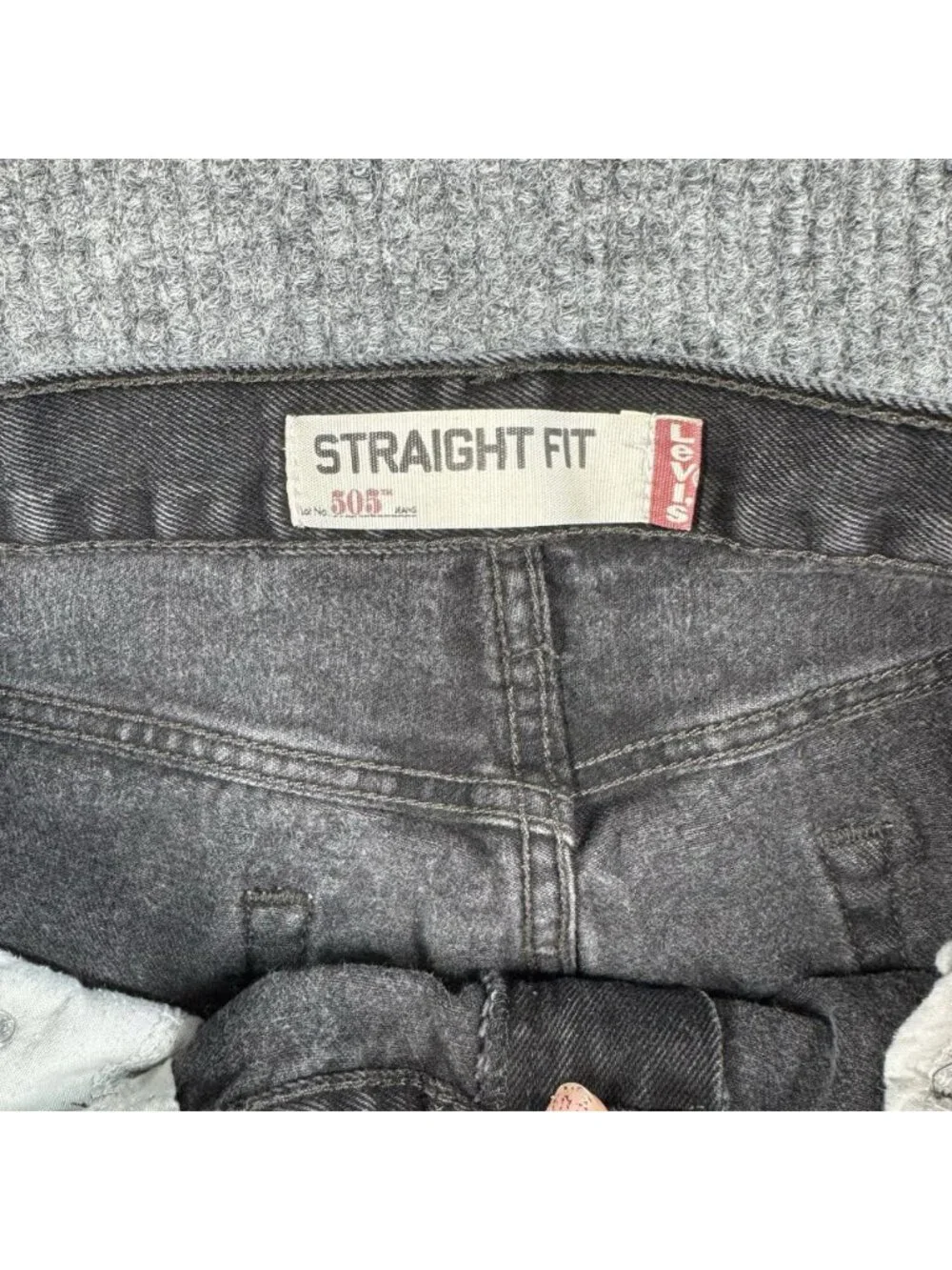 Levis 505 Jeans Men’s 36x32 Faded Black Regular Straight Fit Denim 100% Cotton
